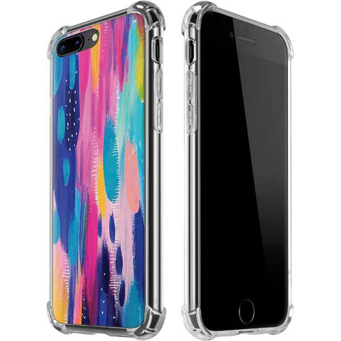 Pink Sparkle Brush Stroke by Etta Vee iPhone 7/8 Plus Clear Case