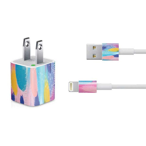 Etta Vee Pink Sparkle Brush Stroke iPhone Charger (5W USB) Skin