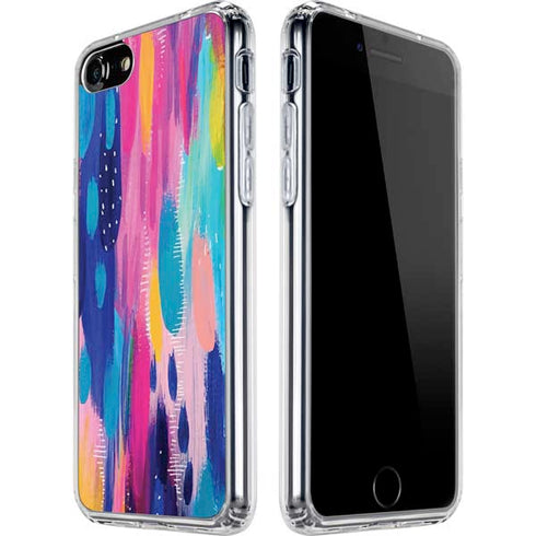 Etta Vee Pink Sparkle Brush Stroke iPhone SE (2nd & 3rd Gen) Clear Case