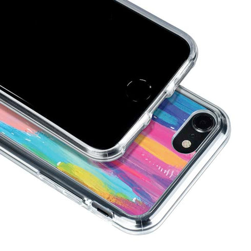 Etta Vee Pink Sparkle Brush Stroke iPhone SE (2nd & 3rd Gen) Clear Case