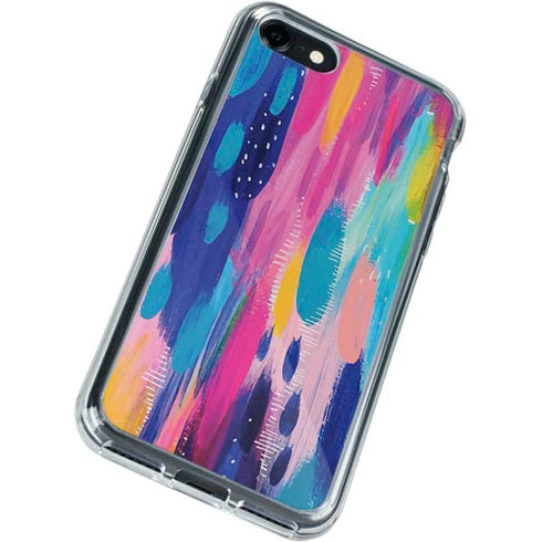 Etta Vee Pink Sparkle Brush Stroke iPhone SE (2nd & 3rd Gen) Clear Case