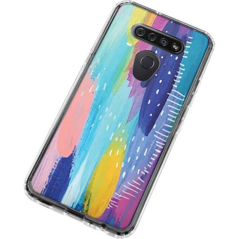 Pink Sparkle Brush Stroke by Etta Vee LG K51/Q51 Clear Case