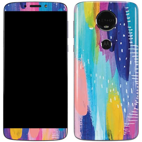 Etta Vee Pink Sparkle Brush Stroke Moto E5 Plus Skin