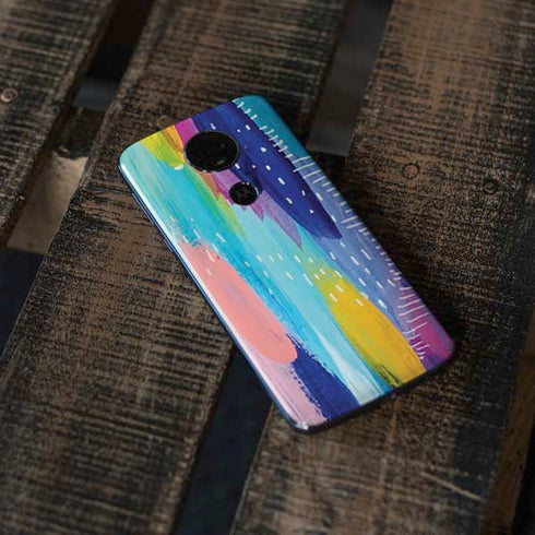 Etta Vee Pink Sparkle Brush Stroke Moto E5 Plus Skin