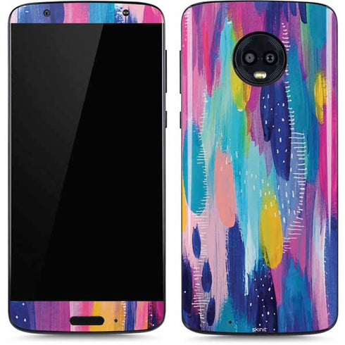 Etta Vee Pink Sparkle Brush Stroke Moto G6 Skin