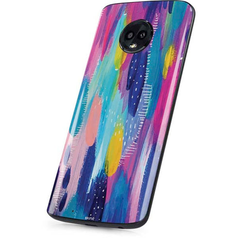 Etta Vee Pink Sparkle Brush Stroke Moto G6 Skin