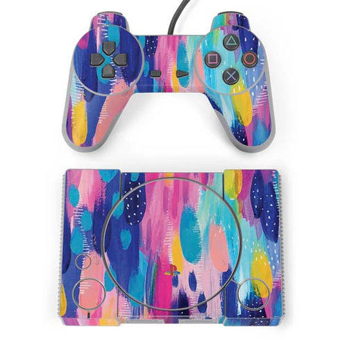 Etta Vee Pink Sparkle Brush Stroke PlayStation Classic Bundle Skin