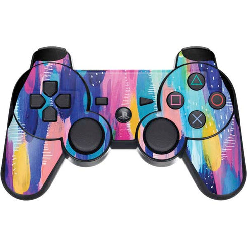Etta Vee Pink Sparkle Brush Stroke PS3 Dual Shock wireless controller Skin
