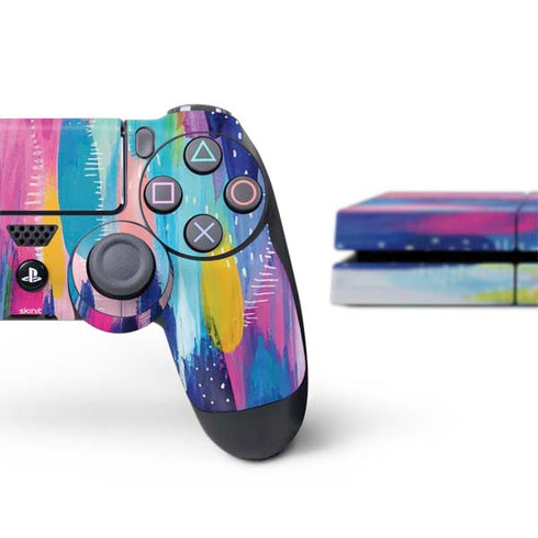 Etta Vee Pink Sparkle Brush Stroke PS4 Console and Controller Bundle Skin