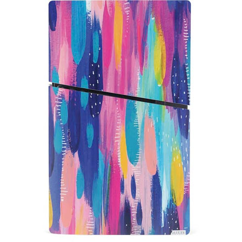 Pink Sparkle Brush Stroke by Etta Vee PS5 Slim Digital Edition Console Skin