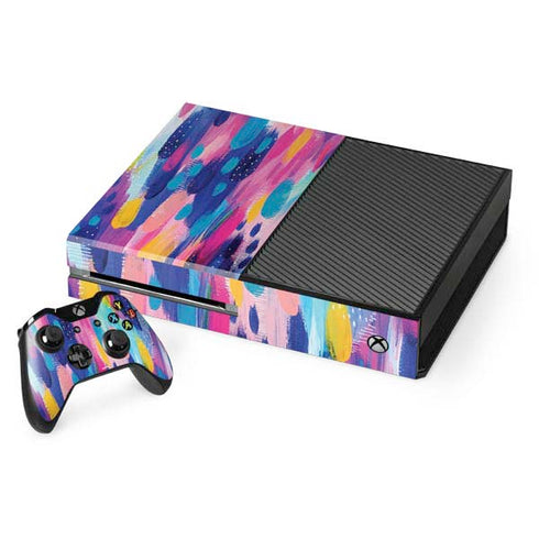 Etta Vee Pink Sparkle Brush Stroke Xbox One Console and Controller Bundle Skin