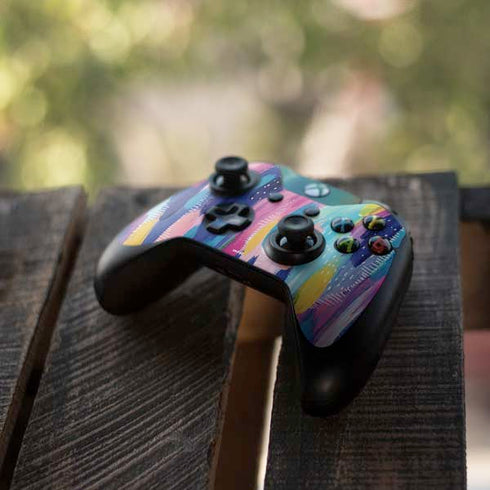 Etta Vee Pink Sparkle Brush Stroke Xbox One Controller Skin