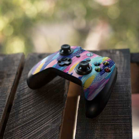 Etta Vee Pink Sparkle Brush Stroke Xbox One Elite Controller Skin