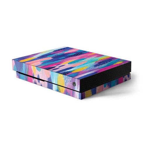 Etta Vee Pink Sparkle Brush Stroke Xbox One X Console Skin