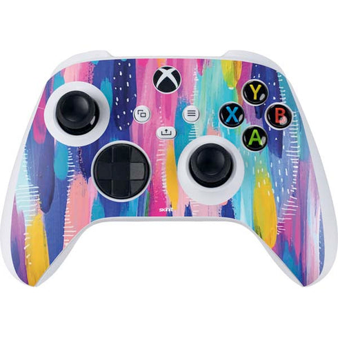 Etta Vee Pink Sparkle Brush Stroke Xbox Series S Controller Skin