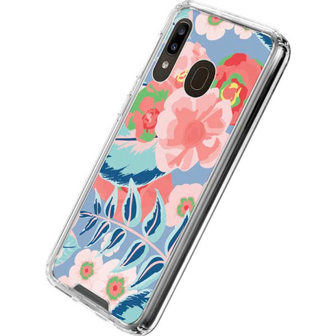Pink Spring Flowers Galaxy A30 Clear Case