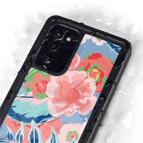 Pink Spring Flowers Galaxy Note20 5G Waterproof Case