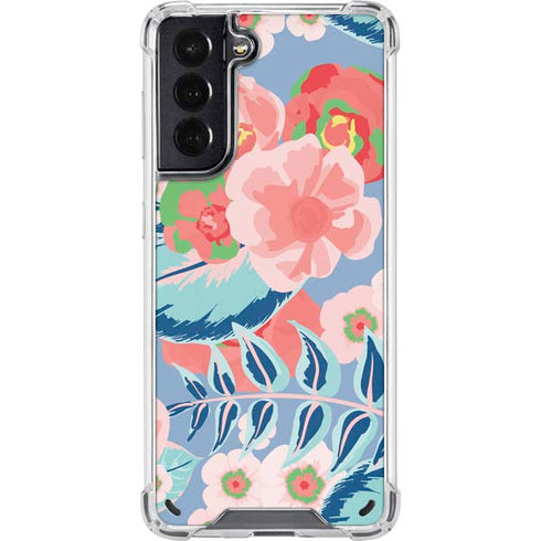 Pink Spring Flowers Galaxy S21 5G Clear Case