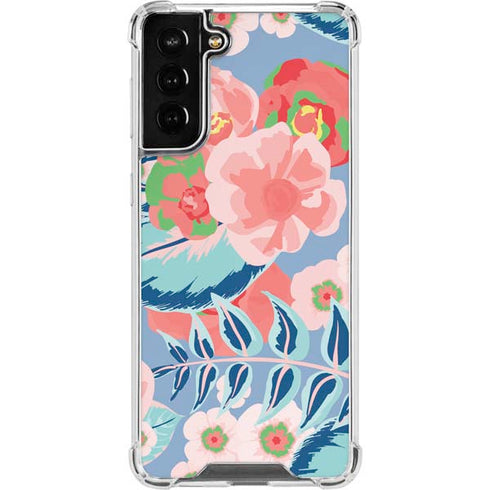 Pink Spring Flowers Galaxy S21 FE Clear Case