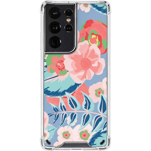 Pink Spring Flowers Galaxy S21 Ultra 5G Clear Case