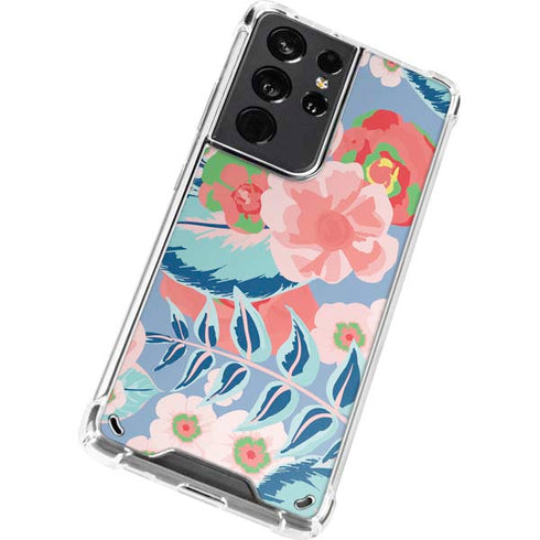 Pink Spring Flowers Galaxy S21 Ultra 5G Clear Case