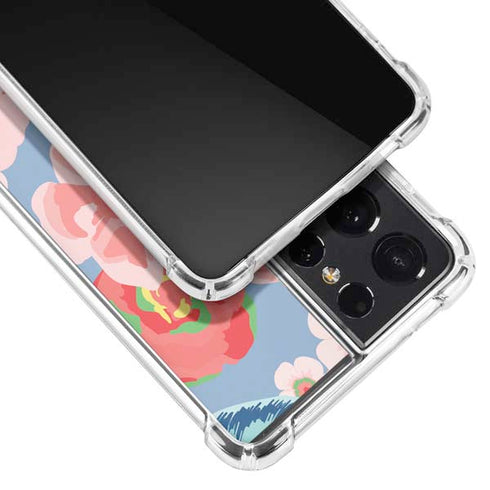 Pink Spring Flowers Galaxy S21 Ultra 5G Clear Case