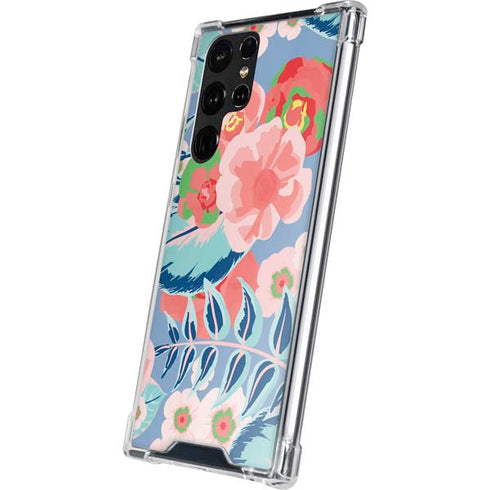 Pink Spring Flowers Galaxy S22 Ultra Clear Case