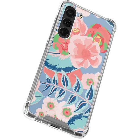 Pink Spring Flowers Galaxy S23 Plus Clear Case