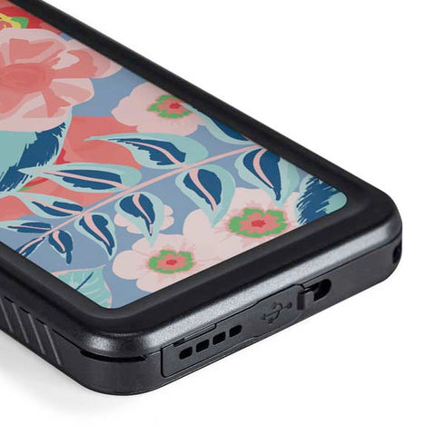 Pink Spring Flowers Galaxy S23 Waterproof Case
