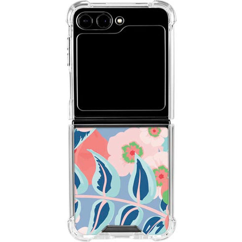 Pink Spring Flowers Galaxy Z Flip5 5G Clear Case