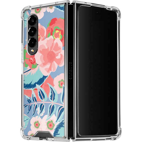 Pink Spring Flowers Galaxy Z Fold4 5G Clear Case