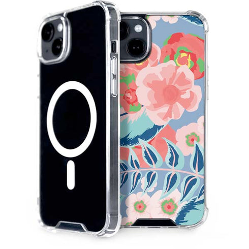 Pink Spring Flowers iPhone 15 Plus MagSafe Case