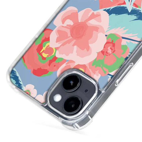Pink Spring Flowers iPhone 14 Plus MagSafe Case