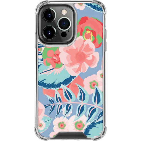Pink Spring Flowers iPhone 15 Pro Clear Case