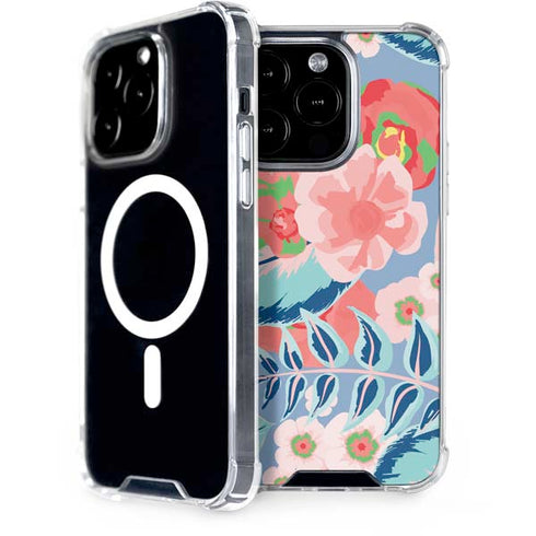 Pink Spring Flowers iPhone 14 Pro MagSafe Case