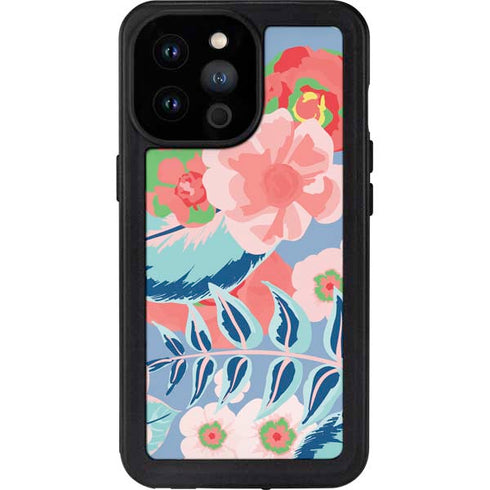 Pink Spring Flowers iPhone 14 Pro Max Waterproof Case