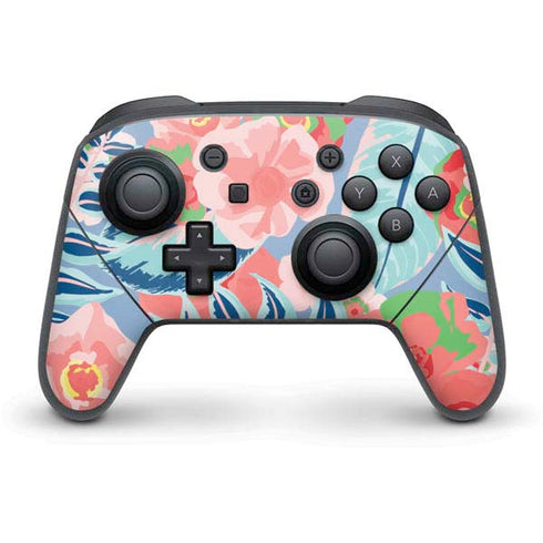 Pink Spring Flowers Nintendo Switch Pro Controller Skin