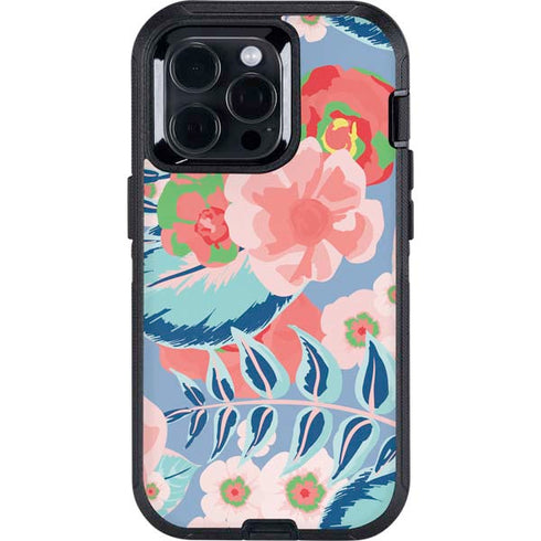 Pink Spring Flowers Otterbox Defender iPhone Skin