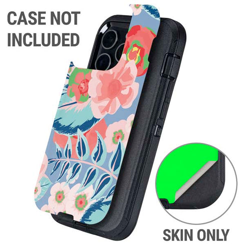 Pink Spring Flowers Otterbox Defender iPhone Skin
