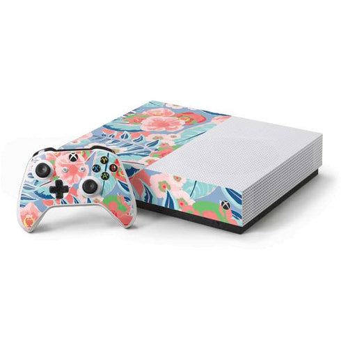 Pink Spring Flowers Xbox One S All-Digital Edition Bundle Skin
