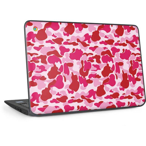 Pink Street Camo HP Chromebook Skin
