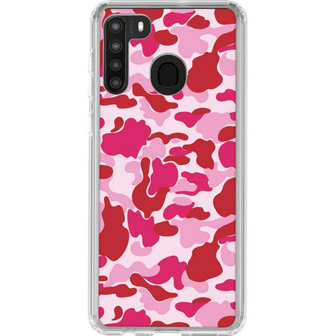 Pink Street Camo Galaxy A21 Clear Case