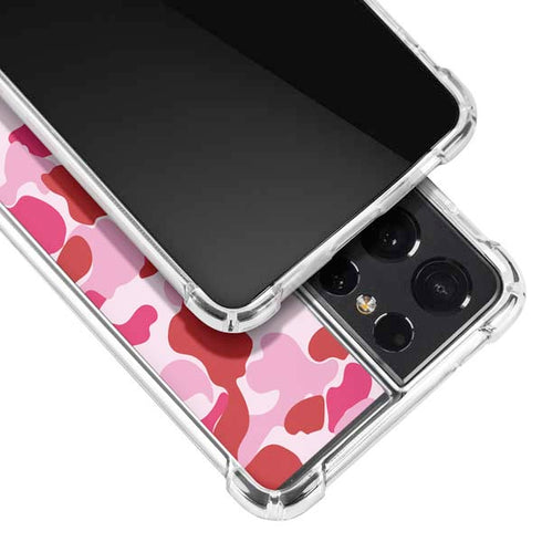 Pink Street Camo Galaxy S21 Ultra 5G Clear Case