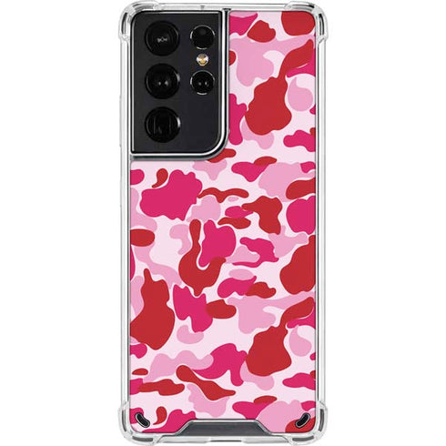 Pink Street Camo Galaxy S21 Ultra 5G Clear Case