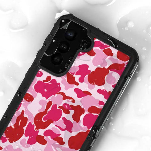 Pink Street Camo Galaxy S23 Waterproof Case