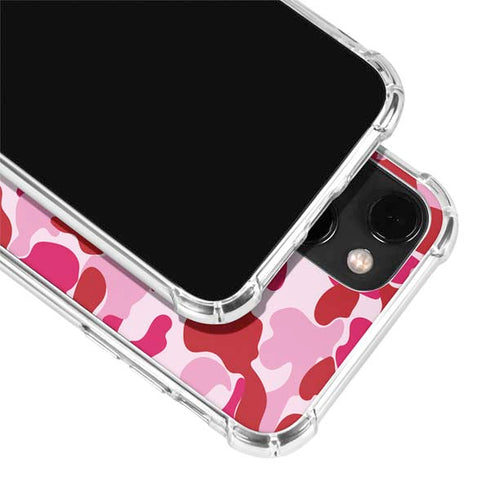 Pink Street Camo iPhone 14 Clear Case