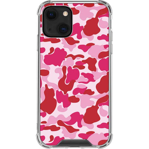 Pink Street Camo iPhone 14 Plus Clear Case