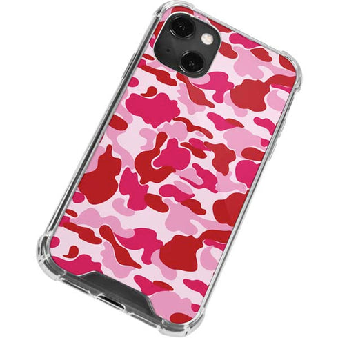 Pink Street Camo iPhone 14 Plus Clear Case