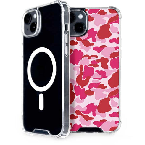 Pink Street Camo iPhone 15 Plus MagSafe Case