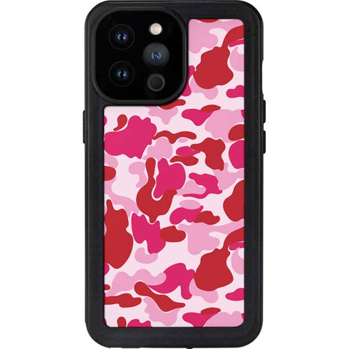 Pink Street Camo iPhone 14 Pro Max Waterproof Case